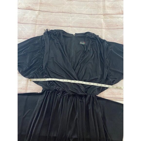 Vintage 1980's David Rose Black Harem Style Tassled Jumpsuit - Medium - Picture 8 of 13